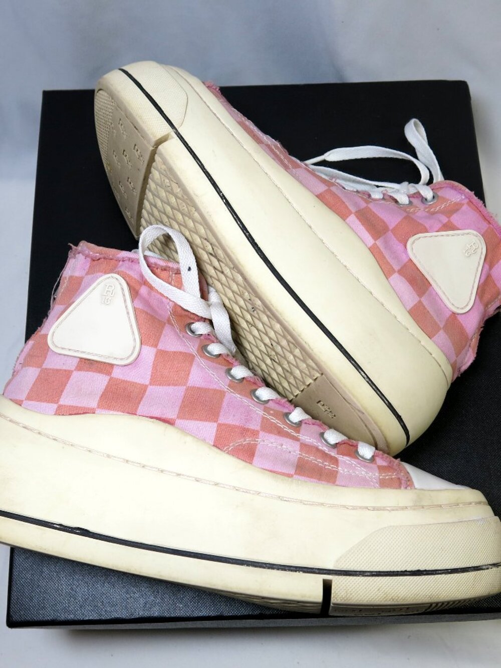 R13 Kurt Checked Platform Sneakers, Customized, OOAK, EU 38, US 8 - Picture 8 of 12